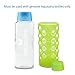 Aquasana Rainbow Silicone Sleeves with Matching Lids, fits Aquasana Brand 18oz Glass Water Bottles, 6-pack,Black
