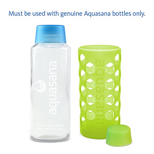 Aquasana Glass Water Bottles and BPA Free Lid, 18oz, 6pack, White