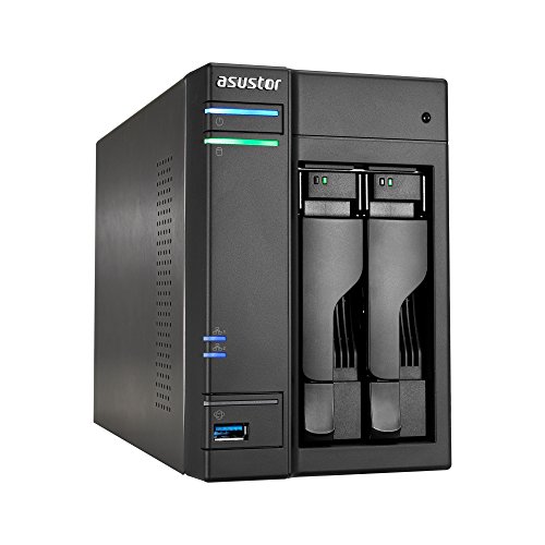 ASUSTOR AS6302T, 2 Bay NAS (Diskless) Intel Celeron Dual-Core 2.0GHz Processor, 2GB DDR3L RAM