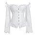 lttcbro Women's Sexy Gothic Victorian Corset Vintage Lace up Bustier White 2XL