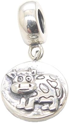 JOYOTO Chinese Zodiac Birthday Gift Charms 925 Sterling Silver Bead Fit Bracelets &amp; Necklace (Cow)