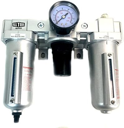 1/2" NPT Compressed Air Preparation Filter/Regulator/Lubricator FRL w auto drain