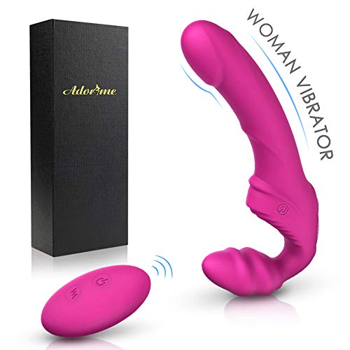 Vibrating Strapless Strap on Dildo Vibrator Sex Toys – Adorime Silicone Rechargeable Remote Control Female Clitoris Stimulate Adult Gal Pal G-Spot Massager for Lesbian and Women