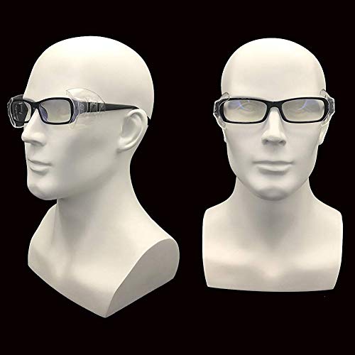 VintageBee 2 Pairs Safety Eye Glasses Side Shields Slip On Clear Side Shield Fits Small to Medium Eyeglasses