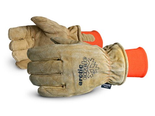 Superior 678AFTLK Arctic Circle Split Leather Thinsulate Lined Freezer Glove, Work, X-Large, Brown