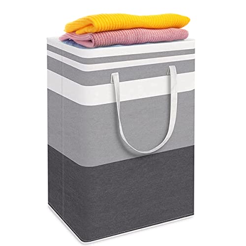 MXCOCO Cesto para Ropa Sucia de 75L, Cesta de Lavandería Plegable de Gran Capacidad, Cesto de Almacenamiento de Ropa con Mango de Cuerda para Alamcenamiento y Organización en Baño y Dormitorio.