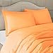 Nestl Light Orange Duvet Cover Queen Size - Soft Queen Duvet Cover Set, 3 Piece Double Brushed Duvet Covers with Button Closure, 1 Duvet Cover 90x90 inches and 2 Pillow Shams