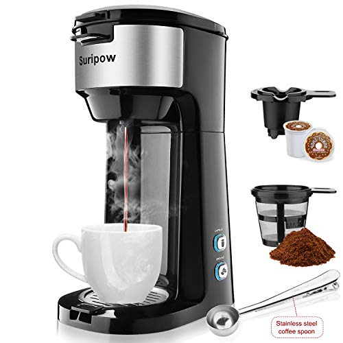 Suripow Single Serve Coffee Tea Maker Brewers for KCup Pod &Ground
