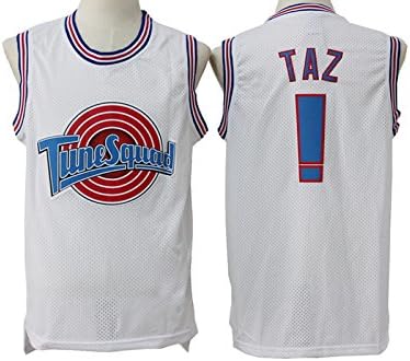 Mens Tune Squad #! Taz Shirts White Mesh Space Jam Movie Jersey Size XXL