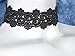 Twilight's Fancy Wide Floral Curl Venice Lace Choker Necklace (Black, Large)