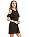 Milumia Women's Summer Cold Shoulder Ruffle Sleeves Shift Maternity Nursing Dress Black XL