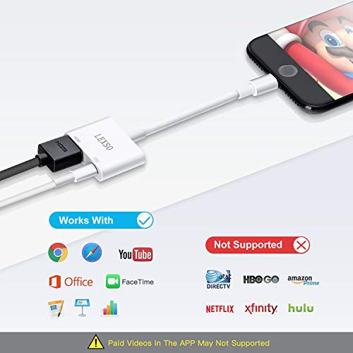Digital Hdmi Adapter for Phone/iOS to Hdmi Cable Digital AV 2 in 1 Plug Play 1080P TV Converter Compatible with iPhone XR/XS/Max X 11/8/7/6/5Plus Table to TV Projector Monitor - Thumbnail 3