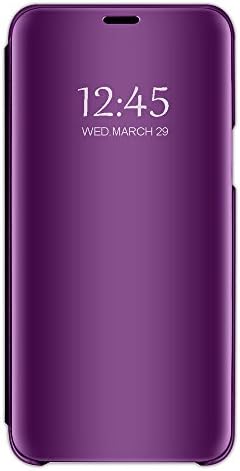 Clear Mirror Case for Galaxy C7 Pro/C9 Pro, Ultra-Thin Clear View Stand Flip Cover Protective Bumper