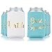 12pc Set Bride Squad & Bride Favor Drink Wedding Coozies for Bachelorette Party Bridal Showers & Weddings - 4mm Bottle Cooler Sleeves aka Can Coozie Full Set aka Beverage Insulators (12pc Set)