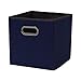 Household Essentials 85-1 Foldable Fabric Storage Bins | Set of 6 Cubby Cubes with Handles | Blue Dobby