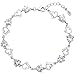 EleQueen 925 Sterling Silver CZ Love Heart of Ocean Titanic Inspired Tennis Bracelet, 7.1