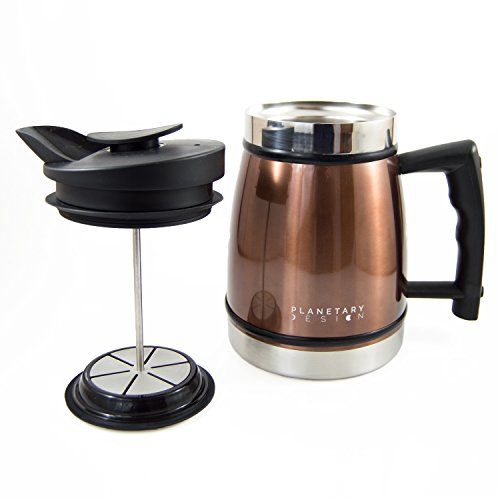 Planetary Design TP MO 20 Table Top Stainless Steel French Presses 20oz, Mocha