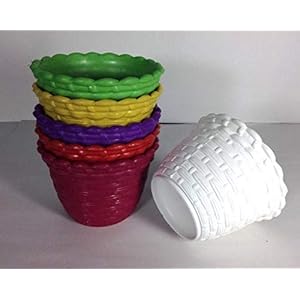 GARDENS NEED 110030 Plastic Star Pot Set (Multicolored, 6-Pieces)