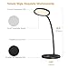 MoKo LED Desk Lamp, Portable Dimmable Reading Lamp with built-in 1100mAh Rechargeable Battery, Flexible Goose Neck Touch Control Table Light with Stepless Brightness for Home Office - Black