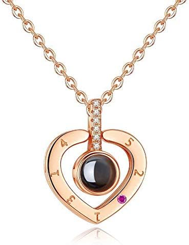 Prettyall Women Hollow Love Heart Open Pendant Necklaces Long Chain Alloy Necklace