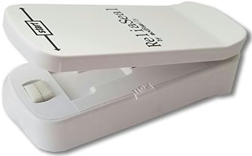 Modfamily Mini Plastic Bag Sealer, Reseals Mylar and Cereal Bags for Airtight Seal and Food Sealer, White