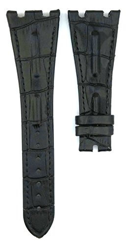 AP Royal Oak Offshore For Deployment Clasp 28mm Leather Watches Band Strap (BLACK5)