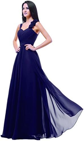 dududuola Women's Chiffom Flower Long Bridesmaids Evening Party Dress Royal Blue 14