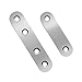 Hysagtek 2 Sizes Flat Brace Plates Metal Joining Plate Connector Repair Fixing Plates Bracket with Screws, Pack of 25 Sets, Stainless Steel, Silver Color