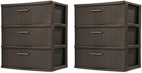 Amazon Com Sterilite 25306p01 3 Drawer Wide Weave Tower Espresso