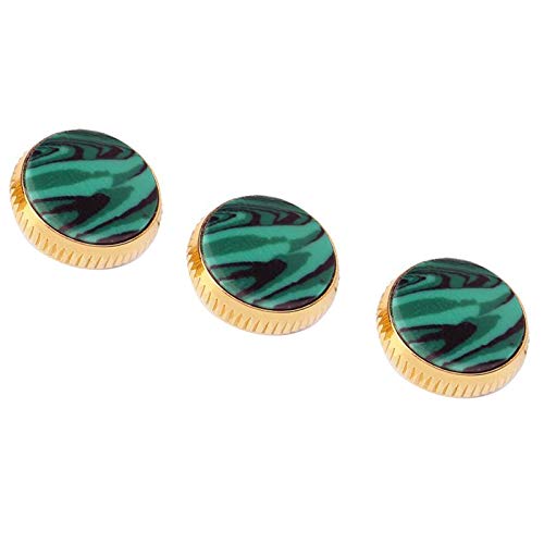 SODIAL 3 Pieces of Gold Plated Malachite Insert Finger Buttons for Trumpet Repairing Brass Instruments Accessories