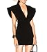 Sunlen Women's Deep V Black Bandage Mini Dress SL14299