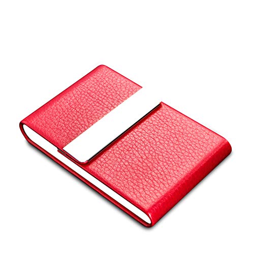 image for Padike Leather Business Card Holder for Women Leather Stainless Steel 