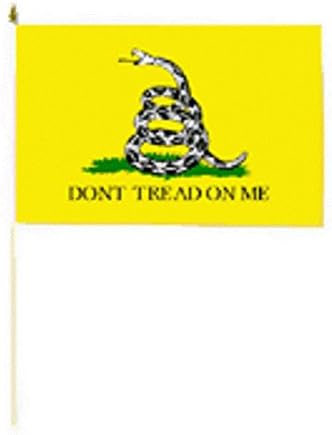 Quality Standard Flags One Dozen Don't Tread On Me Stick Flag, 12 by 18"