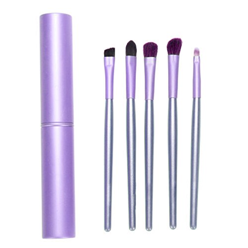 Coobbar Portable 5Pcs/Set Makeup Brushes Eyeshadow Eyebrow Brush Cosmetic Tool (Purple)