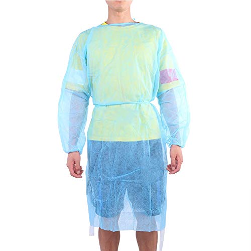 Disposable Tattoo Surgical Gown - Cimenn Thin And Light Fabric Tattoo Clothing Overalls Garment Blue