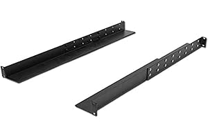 TECHTOO Shelf Rails 1U Adjustable Universal Rack Mount Server Shelves Rails 4-Post Full Depth Set for Network Equipment (1U)