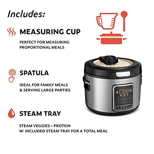 Gourmia GRC970 11in1 Digital 20Cup Rice Cooker Clear Glass Lid For