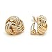 Sparkly Bride Love Knot Clip On Earrings Gold Plated Women Fashion