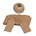 100 PCS Kraft Paper Gift Tags with String Blank Tags Vintage Wedding Favor Hang Tags with 66 Feet Natural Jute Twine Retangle Tags for Crafts