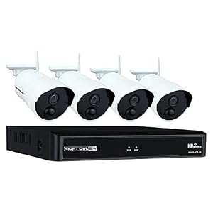 Night Owl Camera System 4 Channel 1080p Wireless Smart Security Hub, White (WNVR201-44P-B)