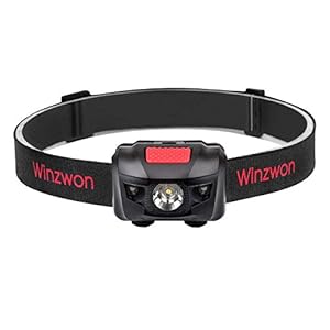Winzwon LEDヘッドランプ 小型軽量 最高照度防水 登山/キャンプ/サイクリング/ハイキング/防災/夜釣り/非常時用