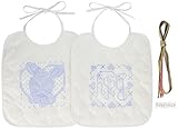 Tobin Bedtime Prayer Girl Bib Pair Stamped Cross Stitch Kit, 8 by 10-Inch, Set of 2