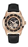 Bulova 97A116 Mens Dress Black Leather Strap Watch