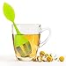 CHuangQi (Set of 2) Tea Infuser Leaf Strainer Handle with Steel Ball Silicone Leaf Lid, Green