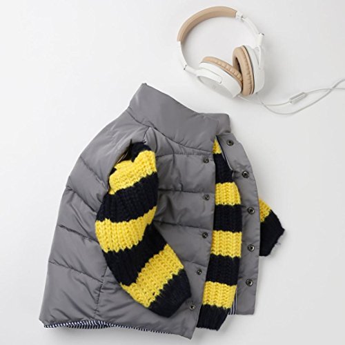 Baby Outerwear Vest Jacket ,Kintaz Baby Boy Girl Solid Color Single Breasted High Neck Padded Vests Warm Puff Waistcoat (Gray, Size:4T)