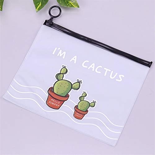 AQYPG Cactus Pvc Waterproof Pencil Cases Transparent Stationery A5 File Folder Storage Office School Supplies Pencil Bags For Girls,Two Cactus