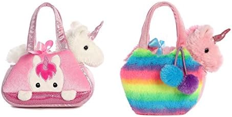 Aurora Fancy Pals Pet Carrier Set of 2 - Rainbow Unicorn and Peek-a-boo Unicorn