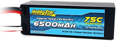 HobbyStar 6500mAh 14.8V, 4S 75C Hardcase LiPo Battery, XT90 Plug