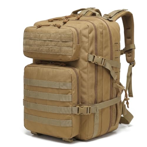 SHANNA Trekkingrucksack, Wanderrucksäcke Militärrucksack 45L Armee Rucksack MOLLE Assault Pack Taktischer Kampfrucksack für Outdoor Wandern Camping Tr