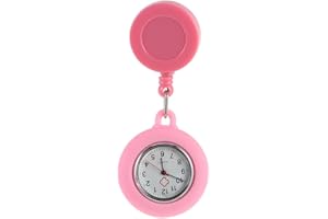 Hemobllo Retractable Nurse Watch - Clip on Watch Nursing Watch Silicone Cover Nurse Fob Watch Hanging Nurse Watch Unisex Pock